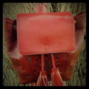 Leather lady backpack